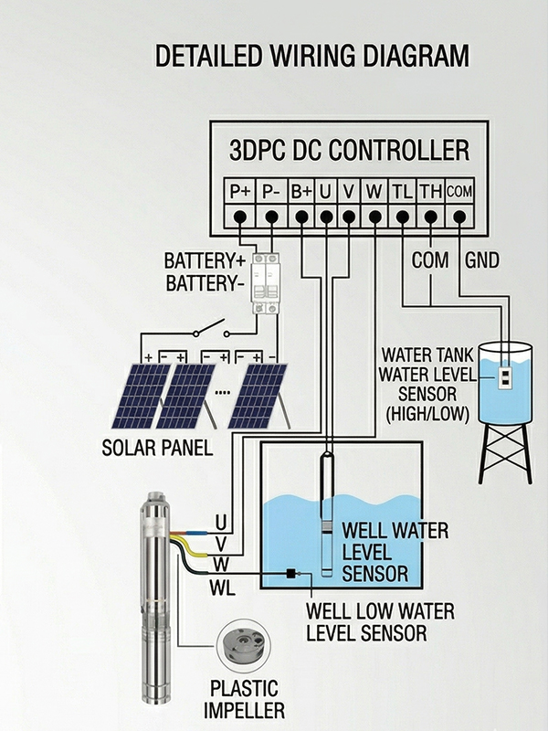 Brushless DC Solar Water Pump Wiring Diagram
