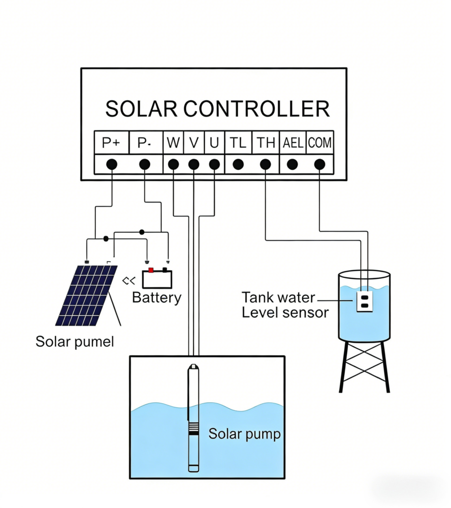 Deep Well DC Solar Pump Wiring Diagram