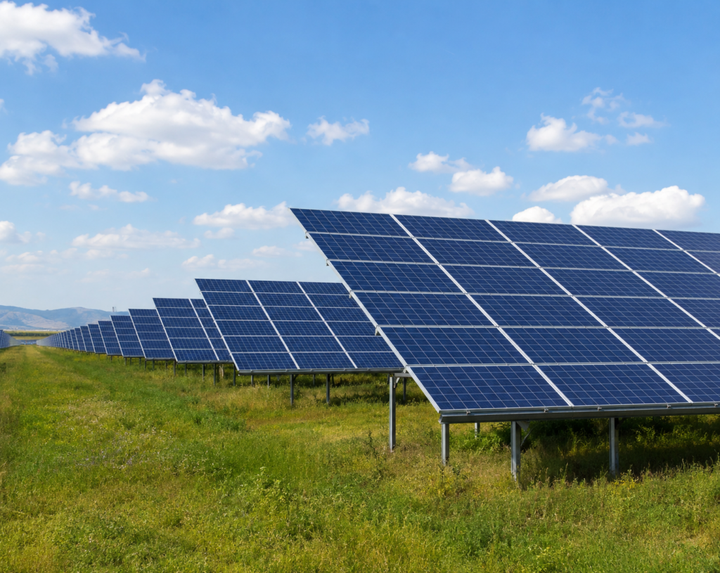 High-power solar panels for large solar projects