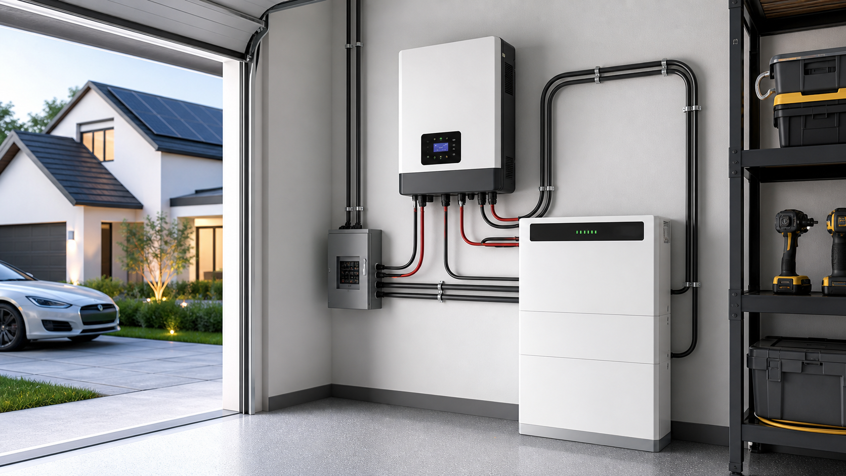 Hybrid Solar Inverter With Battery Backup for Homes