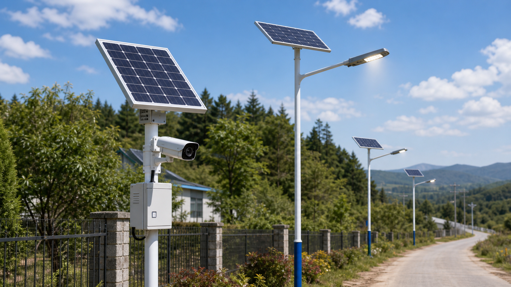 Solar Panels for Street Lights and Security Cameras